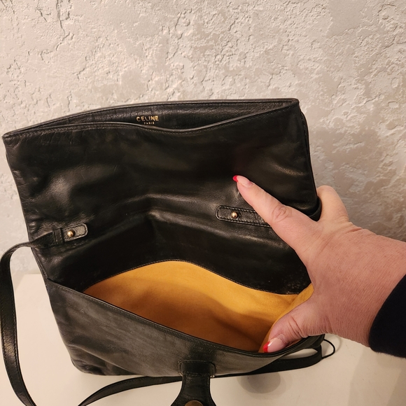 Celine Black Leather Shoulder Bag - Picture 7 of 8